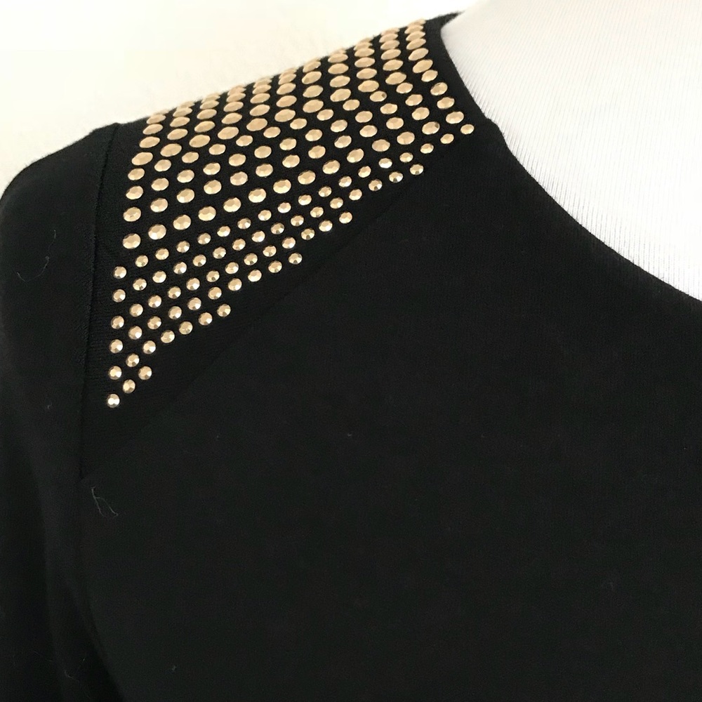 ❄️NWT VINCE CAMUTO GOLD DETAIL BLACK DRESS - Picture 4 of 7